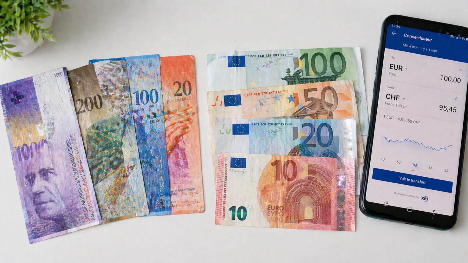 Change CHF EUR frontalier